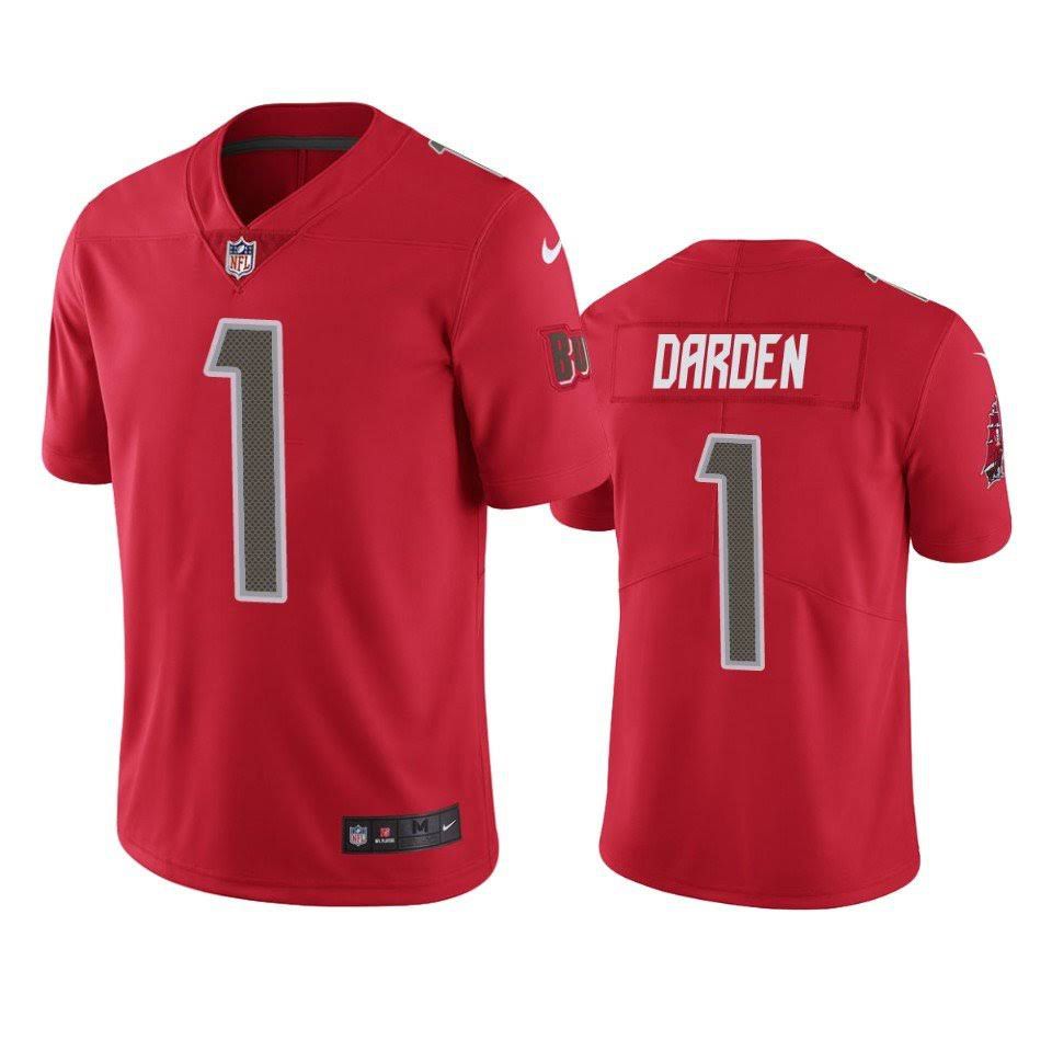 Men Tampa Bay Buccaneers 1 Jaelon Darden Nike Red Color Rush Limited NFL Jersey